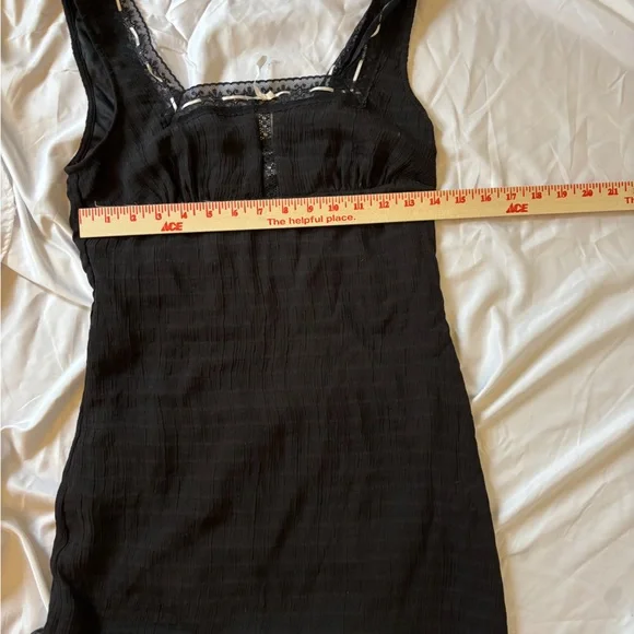 Coquette Whimsigoth Y2K Black Lines Bodycon Minidress Women’s Size Medium - Picture 6 of 10